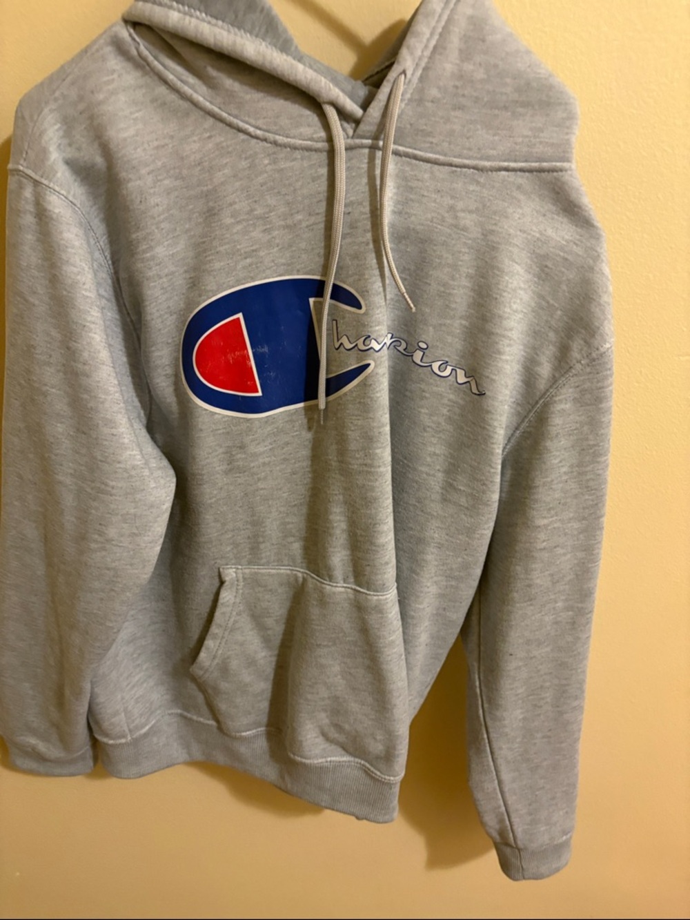 Champion Men's Gray Graphic Hoodie Sweatshirt
